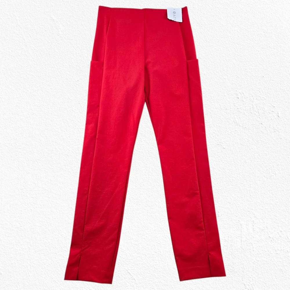 Athleta Wander Slim Pant Red High Rise Work to Workout Pants Ankle Pants Size 4
